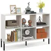Image de Costway Bibliothèque Cube,meuble De Rangement En Bois Avec Compartiments Ouverts,étagères Réglables,35x120x79,5cm Blanc