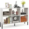 Image de Costway bibliothèque cube, meuble de rangement en bois avec compartiments ouverts, pieds en métal surélevés, étagères réglables, 35 x 120 x 79.5 cm, blanc