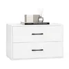 Image de Commode Empilable à 2 Tiroirs COSTWAY avec Kits Anti-Basculement pour Chambre Salon Bureau 60 x 34 x 38 cm Blanc