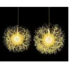 Image de COSTWAY 2 Lampes de Noël à Suspendre en Forme de Pissenlit 54 cm et 44 cm 1488 LED Blanc Chaud Boule Lumineuse pour Maison
