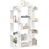 Image de Bibliothèque en forme d'arbre 141cm, etagère bibliothèque de rangement d'angle avec 13 etagères ouvertes,pour salon, bureau (blanc)