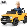 Image de Voiture Électrique Enfant 12V 7Ah avec Télécommande Musique & Lumières LED & Histoire Charge 30kg 3-6 Ans Jaune