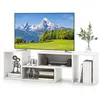 Image de COSTWAY 60 Meuble TV 2 Pcs Modulaires Meuble TV Angle pour Recoin Combination Libre Meuble TV Angle pour Salon Chambre Blanc