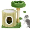 Image de Arbre à Chat Mignon 54cm COSTWAY Poteaux à Gratter en Sisal Perchoir en Peluche Maison de Repos Balle Suspendu Pompon Suspendu