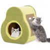 Image de COSTWAY Maison pour Chat en Forme dAvocat Griffoir en Jute Trou Rond pour Chat Condo avec Griffoir pour Chat dIntérieur