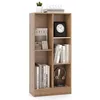 Image de Bibliothèque à 3 Niveaux COSTWAY-50 x 24 x 1035 CM-5 Cases Ouverts de Rangement-Kit Anti-Basculement-Capacité Max 90 KG-Naturel
