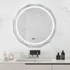 Image de COSTWAY 76 x 76 cm Miroir de Salle de Bain 3 Couleurs Fonction Mémoire Interrupteur Tactile Fonction Antibuée Bord Blanc