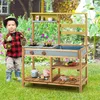 Image de COSTWAY Cuisine Extérieure Dinettes à jouer pour Enfant 3 Ans+ en Bois de Sapin Naturel