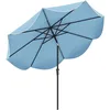 Image de Costway Parasol De Patio 270 Cm Avec Manivelle, Double Toit Avec Canopée Protectrice Uv, 8 Côtes (style 2,marine)