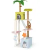 Image de Arbre à Chat Multi-Niveaux 180 CM COSTWAY 2 Condos Perchoir Poteaux à Gratter en Sisal Plante Artificielle Jouets Suspendus