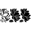 Image de Sticker Mural Géant Fleur De Lotus Avec Lignes Noires