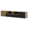Image de Meuble TV - BB LOISIR - AURIS - Noir/chêne artisan - 200x42x42 cm - Commode sur pied