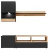 Image de ENSEMBLE MEUBLE TV NANO NOIR MAT ET BOIS ARTISANA 175 CM