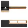 Image de Ensemble meuble tv nano noir mat et bois artisana 175 cm