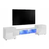 Image de Meuble tv pablo 230 cm avec led blanc mat et blanc laqué