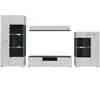 Image de Grand ensemble meuble tv led capone noir mat et blanc laque 310 cm