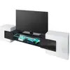 Image de Meuble tv pablo 230 cm avec led noir mat et blanc laqué