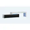 Image de Meuble tv flex blanc m et noir laqué - led inclus - extensible - angle