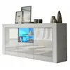 Image de Meuble tv haut big jive 145 cm blanc laqué avec leds