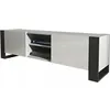 Image de MEUBLE TV 160 CM LOVY BLANC MAT ET LAQUE - STYLE INDUSTRIEL