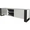 Image de Meuble tv 160 cm lovy blanc mat et laque - style industriel