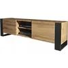 Image de MEUBLE TV 160 CM LOVY CHENE AVEC PIEDS NOIR - STYLE INDUSTRIEL