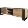 Image de Meuble tv 160 cm lovy chene avec pieds noir - style industriel