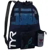 Image de Sac à dos TYR Big Mesh Mummy 40L bleu marine blanc