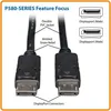 Image de Câble DisplayPort - Eaton - P580-010 - Verrous de sécurité - 4K 60 Hz - Longueur 3 05 m