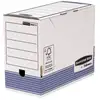 Image de Bankers box - boite d'archives system a4 150 mm - rangement - carton recyclé - blanc bleu - 10 unités