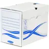 Image de Bankers box - fellowes 4460402 boîte d'archives bankers box basic a4 montage manuel - dos de 20cm blancbleu (lot de 25)