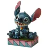 Image de Figurine Stitch Ohana means Family - Disney Tradition by Jim Shore - Effet bois peint à la main - Hauteur 10 cm
