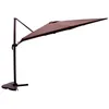 Image de PALATINO - Parasol carré 3x3 déporté rotatif marron en aluminium