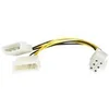 Image de StarTech.com Cable adaptateur d'alimentation LP4 Molex vers carte graphique PCI Express 6 broches de 15 cm - 2x LP4 vers PCIe 6 pin - M/M - adaptateur secteur - alimentation interne 4 plots pour Alimentation PCIe de 6 broches - 15.2 cm