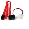 Image de Câble Adaptateur Slimline SATA vers SATA - STARTECH - 50 cm - Alimentation LP4 - Rouge - Disque Optique
