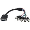 Image de StarTech.com Cable d'ecran coaxial VGA vers 5x BNC RGBHV de 30cm - Cable adapatateur / Cordon HD15 vers video BNC - Male / Femelle - cable VGA - 30 cm