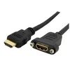Image de StarTech.com Cable HDMI standard a montage sur panneau de 91 cm - Cordon HDMI vers HDMI - F/M - cable HDMI - 91 cm