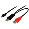 Image de StarTech.com Cable USB 2.0 en Y A vers Mini B de 1,8 m - Cordon USB pour disque dur externe - 2x USB A (M) vers 1x USB Mini B (M) - cable USB - USB pour mini USB type B - 1.8 m