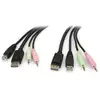 Image de Startech.com Dp4n1usb6 Câble Kvm Noir 1,829 M