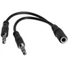 Image de StarTech.com Cable separateur de casque 4 broches de 3,5 mm vers 2 x 3 broches de 3,5 mm - F/M - repartiteur de casque micro