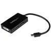 Image de StarTech.com Adaptateur de voyage Mini DisplayPort vers DVI / DisplayPort / HDMI - Convertisseur video Mini DP 3-en-1 - Noir - adaptateur video - DisplayPort / HDMI / DVI - 15 cm