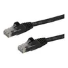 Image de StarTech.com Cable reseau Cat6 Gigabit UTP sans crochet de 10m - Cordon Ethernet RJ45 anti-accroc - Cable patch Male / Male - Noir - cordon de raccordement - 10 m - noir