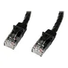 Image de StarTech.com Cable reseau Cat6 Gigabit UTP sans crochet de 5m - Cordon Ethernet RJ45 anti-accroc - Cable patch Male / Male - Noir - cordon de raccordement - 5 m - noir
