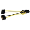 Image de Startech.com Câble Adaptateur D'alimentation Sata Vers Carte Vidéo Pci Express 8 Broches De 15 Cm