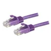Image de StarTech.com Cable reseau Cat6 Gigabit UTP sans crochet de 15m - Cordon Ethernet RJ45 anti-accroc - Cable patch Male / Male - Violet - cordon de raccordement - 15 m - violet