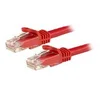 Image de StarTech.com Cable reseau Cat6 Gigabit UTP sans crochet de 15m - Cordon Ethernet RJ45 anti-accroc - Cable patch Male / Male - Rouge - cordon de raccordement - 15 m - rouge
