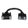 Image de StarTech.com Cable adaptateur DVI vers VGA de 20cm - Convertisseur DVI-I vers HD15 - Male / Femelle - Noir - adaptateur VGA - 20 cm