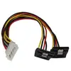 Image de Startech.com Câble Répartiteur D'alimentation En Y Lp4 Vers 2 Sata À Angle Droit Et Verrouillage 30 Cm - Lp4 4 Broches