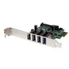 Image de StarTech.com Carte contrôleur PCI Express a 4 ports USB 3.0 SuperSpeed - Adaptateur PCIe 4x USB A (F) avec UASP et alimentation SATA - adaptateur USB - PCIe - USB 3.0 x 4