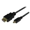 Image de StarTech.com Cable HDMI® haute vitesse avec Ethernet 3m - HDMI (M) vers Micro HDMI (M), Cable Micro HDMI (Type D), Connecteurs Plaques Or - cable HDMI avec Ethernet - 3 m